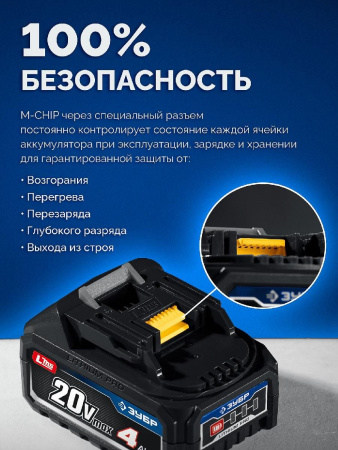 ЗУБР Turbo CHARGE, 20 В, 1 порт, 1 х 6 А, зарядное устройство для LMS АКБ, ПРОФЕССИОНАЛ (TC-20-1) по цене 4 180 руб. купить в Воронеже.