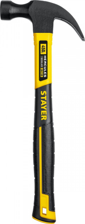 STAYER Hercules, 450 г, молоток-гвоздодёр столярный с фиберглассовой рукояткой, Professional (2026-450) по цене 830 руб. купить в Воронеже.