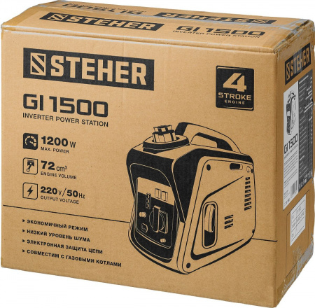 STEHER 1200 Вт, инверторный генератор (GI-1500) по цене 38 390 руб. купить в Воронеже.