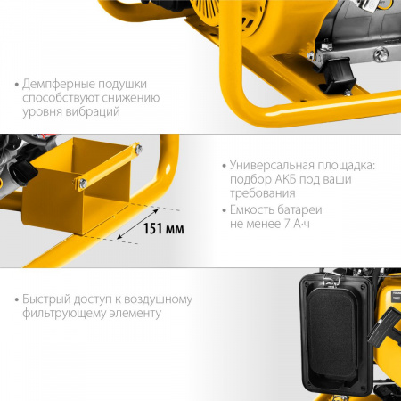 STEHER 3300 Вт, бензиновый генератор с электростартером (GS-4500E) по цене 34 390 руб. купить в Воронеже.