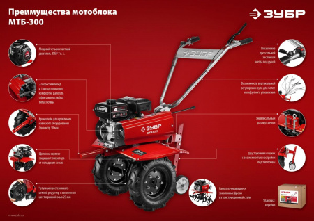ЗУБР 7 л.с., мотоблок (МТБ-300) по цене 37 820 руб. купить в Воронеже.