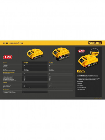 STEHER 20 В, 2.0 А·ч, аккумулятор LMS (BP-20-2) по цене 2 850 руб. купить в Воронеже.