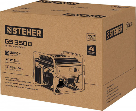STEHER 2800 Вт, бензиновый генератор (GS-3500) по цене 25 970 руб. купить в Воронеже.