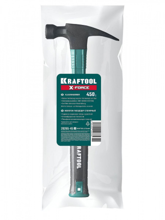 KRAFTOOL X-FORCE 450 г, столярный молоток-гвоздодёр (20265-45) по цене 990 руб. купить в Воронеже.