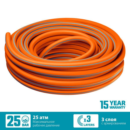 GRINDA FLEX 3, 1/2″, 15 м, 25 атм, из термоэластопласта, трёхслойный, армированный, гибкий, поливочный шланг, PROLine (429008-1/2-15) по цене 1 180 руб. купить в Воронеже.