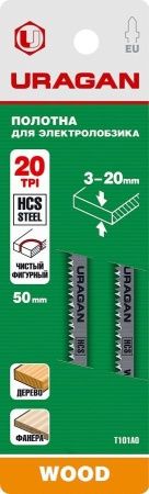 Полотна URAGAN T101AO, HCS, по дереву, фанере, ламинату, фигур. рез, T-хвост., шаг 1,4мм, 75/50мм, 2шт по цене 136 руб. купить в Воронеже.