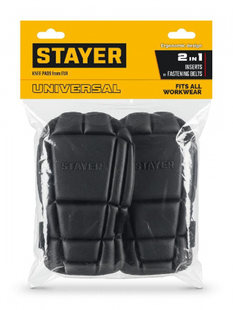 STAYER UNIVERSAL 2 в 1 вставка-наколенники защитные из ЭВА, 2 крепежных ремня (11197) по цене 760 руб. купить в Воронеже.
