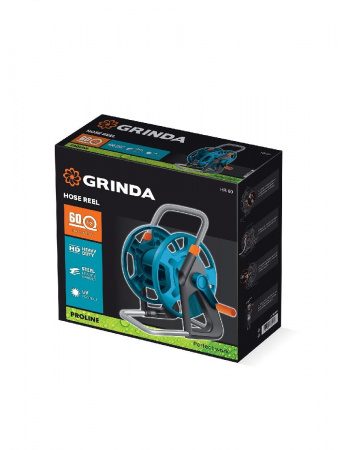 GRINDA HR-60, для шлангов 60м x 1/2″ и 30м х 3/4″, стальные опоры, пластиковый барабан, катушка для шлангов ProLine (428451) по цене 2 530 руб. купить в Воронеже.