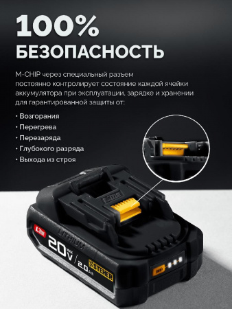 STEHER 20 В, 2.0 А·ч, аккумулятор LMS (BP-20-2) по цене 2 850 руб. купить в Воронеже.