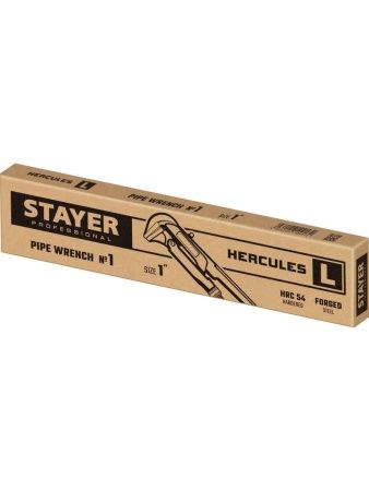 STAYER Hercules-L, №1, 1″, 330 мм, трубный ключ с прямыми губками (27331-1) по цене 860 руб. купить в Воронеже.