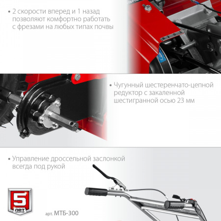 ЗУБР 7 л.с., мотоблок (МТБ-300) по цене 37 820 руб. купить в Воронеже.