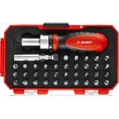 ЗУБР Компакт-37 набор: реверсивная отвертка с насадками 37 шт