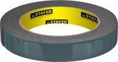 Двухсторонняя клейкая лента на вспененной основе, STAYER Professional 12233-19-05, черная, 19мм х 5м Двухсторонняя клейкая лента на вспененной основе, STAYER Professional 12233-19-05, черная, 19мм х 5м