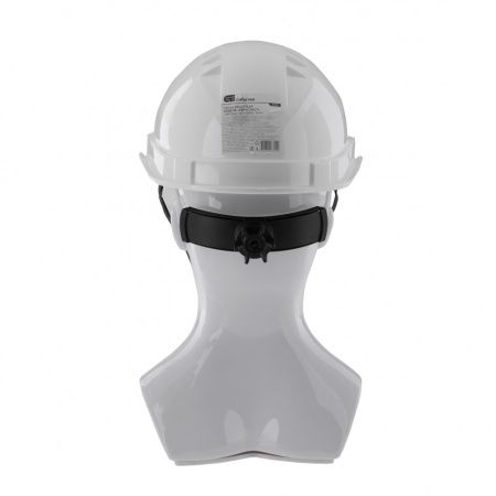 Каска защитная с храповым механизмом, Европласт, белая Россия Сибртех по цене 442 руб. купить в Воронеже.