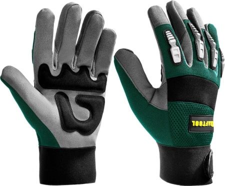 Профессиональные комбинированные перчатки KRAFTOOL EXTREM для тяжелых мех. работ антивибрационные с резиновыми накладками, размер XL