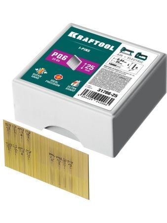 KRAFTOOL тип 23GA (P0.6) 25 мм, 10 000 шт, шпильки для нейлера (31786-25)