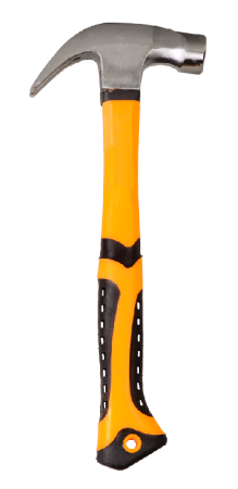 Молоток-гвоздодёр, 450гр., фиберглассовая двухкомпонентная ручка, с магнитом, Вихрь по цене 665 руб. купить в Воронеже.