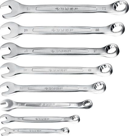 Набор комбинированных гаечных ключей 8 шт, 6 - 17 мм, ЗУБР, 27088-H8_z01 по цене 1 340 руб. купить в Воронеже.