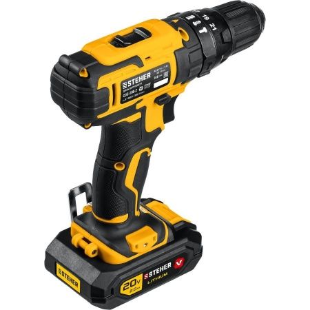 STEHER 20В, 2 АКБ (2Ач), в кейсе, ударная дрель-шуруповерт. CDS-200-2 по цене 6 830 руб. купить в Воронеже.