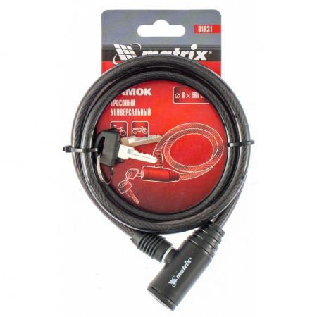 Замок тросовый универсальный, 8 х 960 мм Matrix по цене 398 руб. купить в Воронеже.