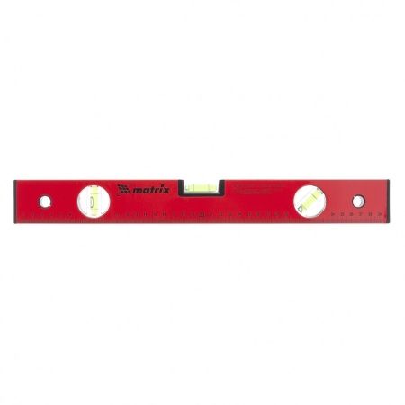 Уровень алюминиевый, 400 мм, 3 глазка, красный, линейка Matrix по цене 326 руб. купить в Воронеже.