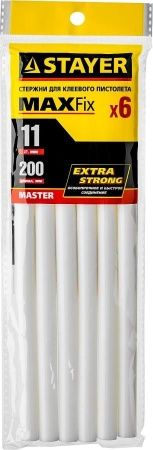 STAYER White белые клеевые стержни, d 11 мм х 200 мм 6 шт. 125 г. по цене 219 руб. купить в Воронеже.