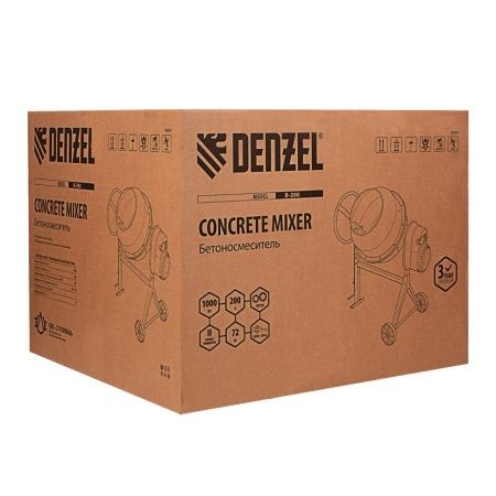 Бетоносмеситель B-200, 1000 Вт, 200 л Denzel по цене 35 670 руб. купить в Воронеже.