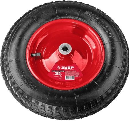 Пневматическое колесо ЗУБР КП-3 360 мм для тачки (арт. 39962) по цене 1 100 руб. купить в Воронеже.