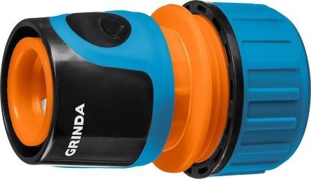 GRINDA PROLine TC-12A, 1/2″, с автостопом, соединитель быстросъёмный для шланга, из ударопрочного пластика с TPR