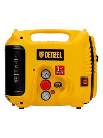 Компрессор воздушный DL1300, 10 бар, 1,3 кВт 180 л/мин 5 л, с набором аксессуаров Denzel по цене 18 050 руб. купить в Воронеже.