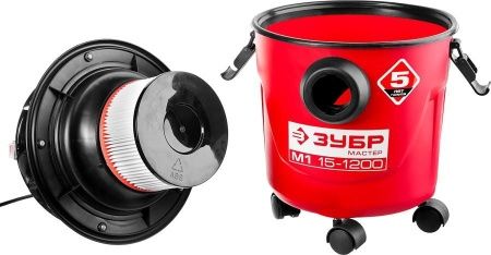 Пылесос хозяйственный, ЗУБР ПУ-15-1200 М1, модель М1-15, 15 л, 1200 Вт, сухая и влажная уборка по цене 4 990 руб. купить в Воронеже.