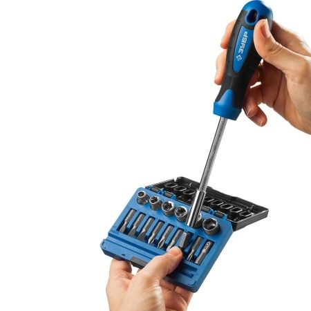 ЗУБР Профессионал-Б16 набор: отвертка-битодержатель с насадками 16 шт по цене 650 руб. купить в Воронеже.