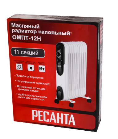Масляный радиатор Ресанта ОМПТ-12Н по цене 5 090 руб. купить в Воронеже.