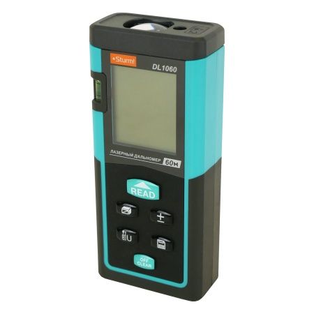 Дальномер лазерный, 0.05-60м, LCD дисплей, встроенный уровень, чехол, Sturm! по цене 4 140 руб. купить в Воронеже.