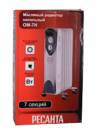 Масляный радиатор РЕСАНТА ОМ-7Н по цене 3 590 руб. купить в Воронеже.