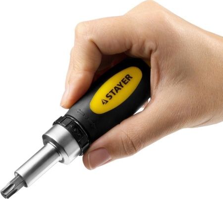 STAYER Compact-38 набор: реверсивная отверка с насадками 38 шт по цене 660 руб. купить в Воронеже.