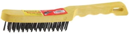 Щетка STAYER ″MASTER″ проволочная стальная с пластмассовой ручкой, 3 ряда