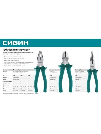 СИБИН 160 мм, плоскогубцы (22142-1-16) по цене 313 руб. купить в Воронеже.