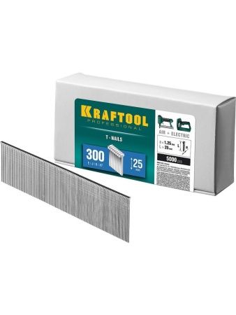 KRAFTOOL тип 18GA (47/300/F) 25 мм, 5000 шт, гвозди для нейлера (31785-25)