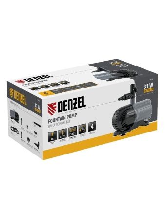 Насос фонтанный FNP31-24, 31 Вт, подъем 2,4 м, 1500 л/ч, колокольчик/2 каскада/гейзер Denzel по цене 3 790 руб. купить в Воронеже.