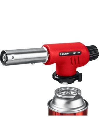 ЗУБР ГМ-150, 1300°C, газовая горелка с пьезоподжигом на баллон с цанговым соединением (55554) по цене 680 руб. купить в Воронеже.