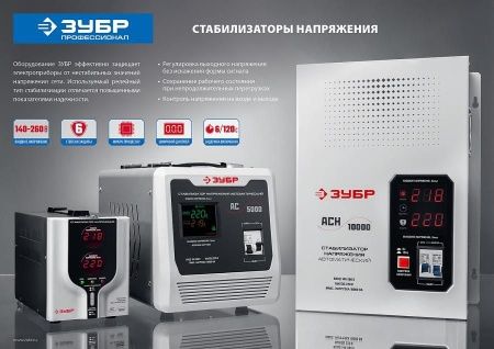 ЗУБР АС 1000 профессиональный стабилизатор напряжения 1000 ВА, 140-260 В, 8% по цене 4 880 руб. купить в Воронеже.
