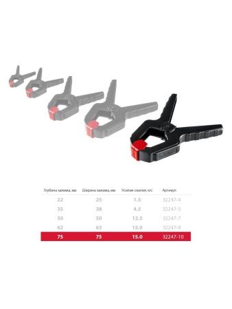ЗУБР МЗ-100, 100 х 75 мм, пружинный зажим (32247-10) по цене 267 руб. купить в Воронеже.