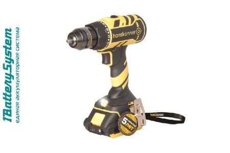 Аккумуляторный шуруповерт Hanskonner HCD1865 1BatterySystem по цене 11 990 руб. купить в Воронеже.