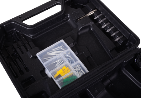 Дрель-шуруповерт Вихрь ДА-20Л-2КА с набором оснастки 65 предметов по цене 4 590 руб. купить в Воронеже.