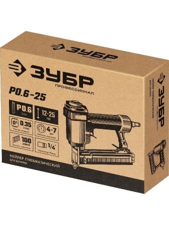 ЗУБР P0.6-25, пневматический нейлер для шпилек 23Ga, тип P0.6 (12-25 мм), Профессионал (31936) по цене 3 890 руб. купить в Воронеже.