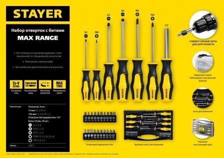 STAYER Hercules-K27 набор отверток с насадками 27 шт по цене 1 400 руб. купить в Воронеже.