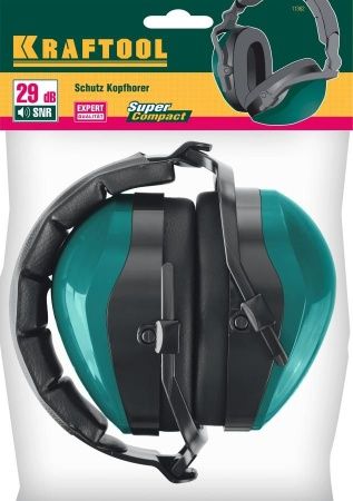 Защитные наушники KRAFTOOL PROFI-29 защита до 109дБ, шарнирное крепление чашек по цене 1 310 руб. купить в Воронеже.