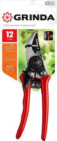 G-44 Секатор мини, с алюминиевыми рукоятками, плоскостной, 152 мм, GRINDA по цене 560 руб. купить в Воронеже.