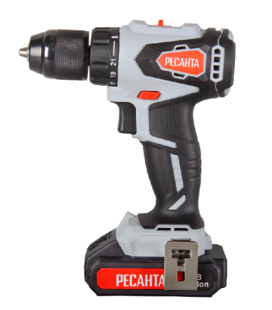Дрель-шуруповерт Ресанта ДА-20-2ЛК-Б (2,0 А/ч) (бесщеточный двигатель) по цене 7 690 руб. купить в Воронеже.